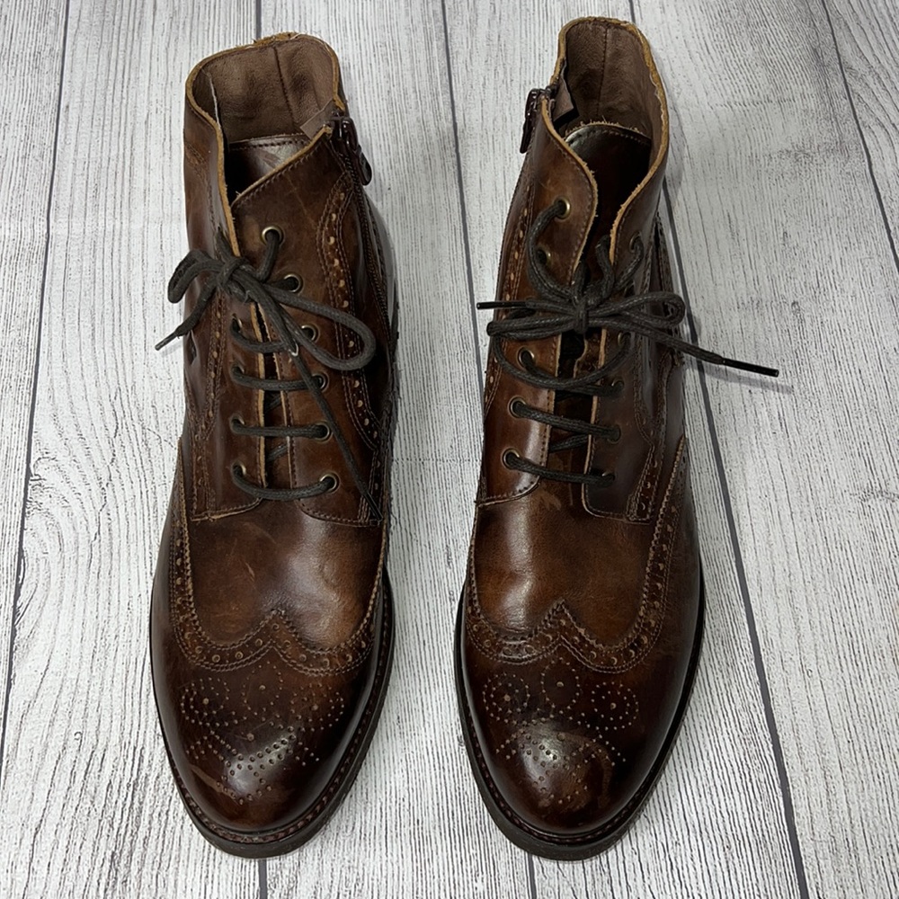 🔹 Nero Giardini Leather Wingtip Boot Made in Italy